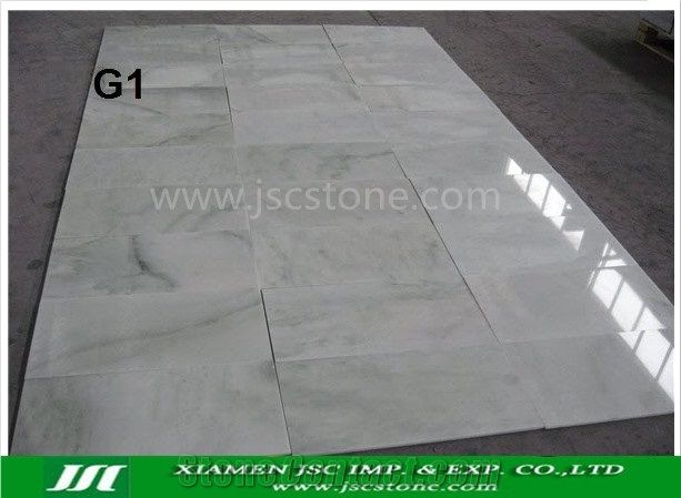 White Marble Tile & Slabs with Green Veins