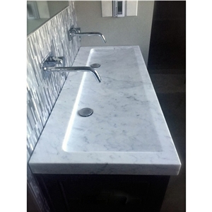 47 Inch Carrara White Marble Bathroom Vessel Sink