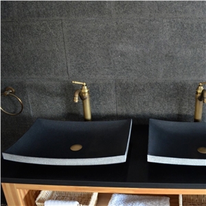 Black Granite Natural Stone Bathroom Wash Basins