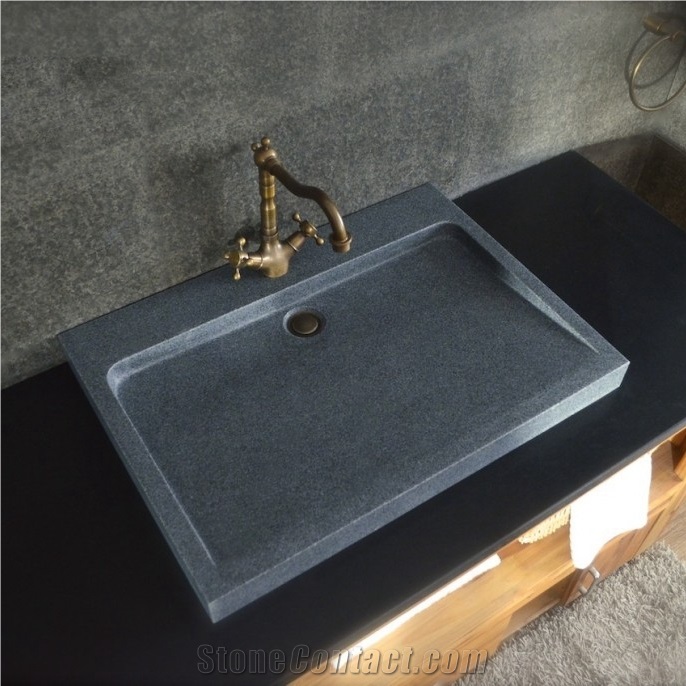 Dark Grey G654 Granite Stone Bathroom Wash Basin from China