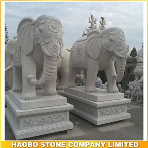 Handmade Garden Stone Large Elephant Carving Statues