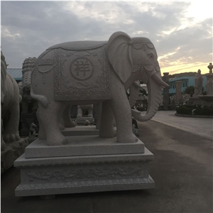 Handmade Garden Stone Large Elephant Carving Statues