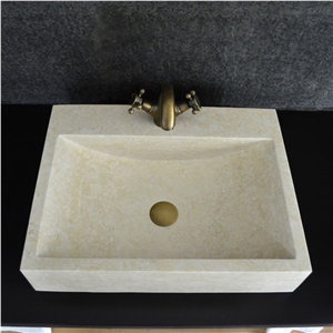 Honed Finish Egyptian Beige Marble Wash Basins