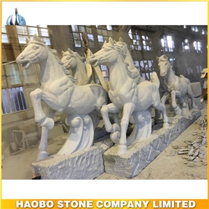 Large Outdoor Granite Stone Horse Sculpture