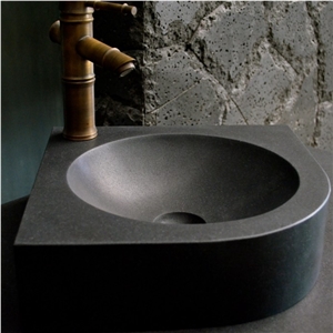 Shanxi Black Granite Wash Bowls with Honed Finish