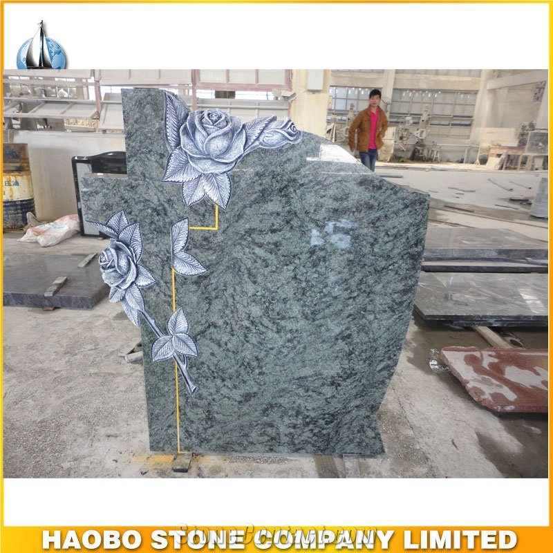 Wholesale Cheap Granite Carved Rose Headstone