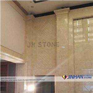 China Project Fabrication Prefab Chanel Cloud Marble Tiles, Turkey Beige Color Marble Floor Tiles