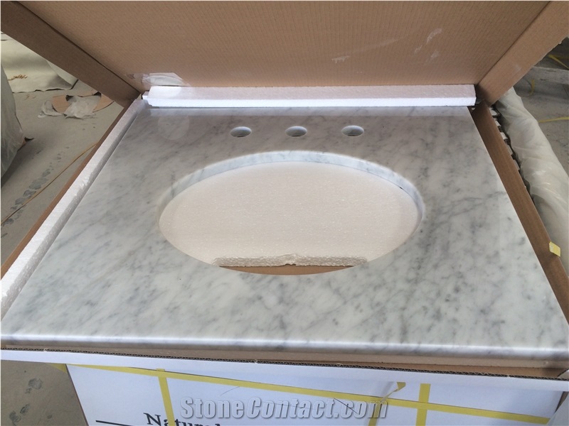 Italian Marble Carrara White Marble Pre Cut Countertops Vanity Tops for Bathroom Top Used