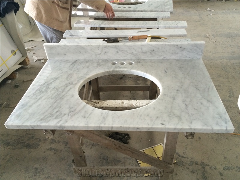 Italian Marble Carrara White Marble Pre Cut Countertops Vanity Tops for Bathroom Top Used