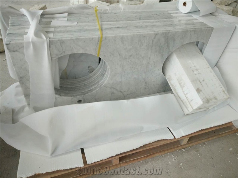 Italian Marble Carrara White Marble Pre Cut Countertops Vanity Tops for Bathroom Top Used