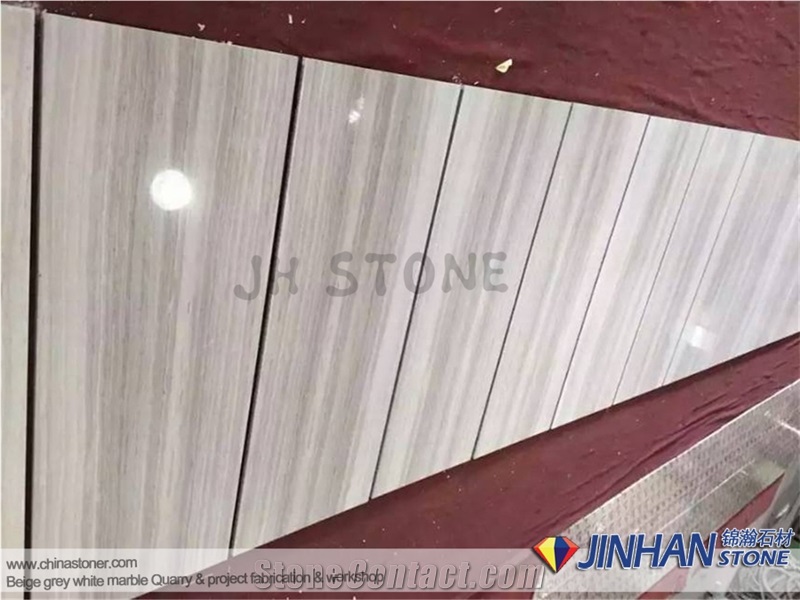 Perlino Bianco, Wooden White, Haisa Lighe, Wooden Grain, Chinese Marble, White Marble with Golden Line, Marble Bookmatch Slabs and Cut to Size for Decor Wall and Floor Tile Background Project Tiles