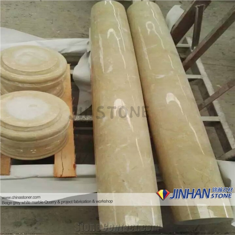 Turkey Beige Marble Chanel Gold Coludy Marble Prefab Walling Capping, Wall Coping
