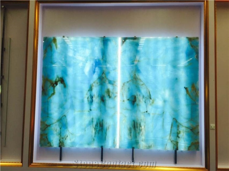 Blue Onyx, Exclusive Onyx, Slabs or Tiles, for Background Wall or Other Interior Decoration