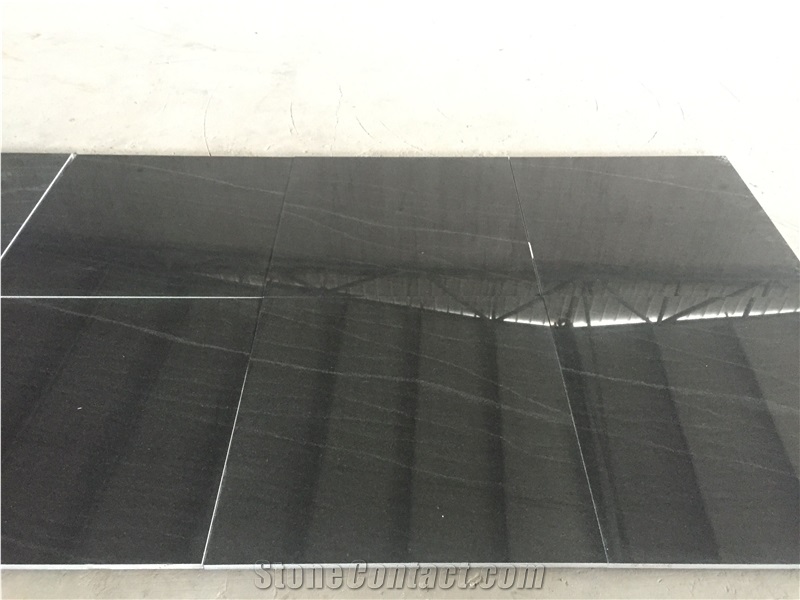 Jet Black Granite Slabs or Tiles or Cut to Size, for Interior or Exterior Decoration