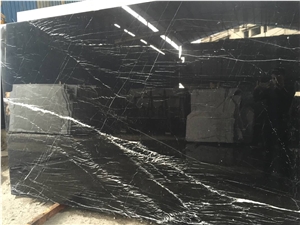 Nero Marquina Marble, Slabs or Tiles, for Wall or Flooring Coverage, Top Quality