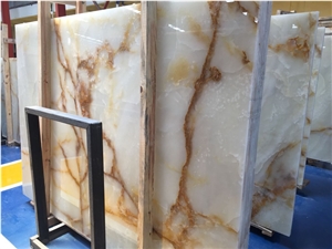 White Onyx, Chinese White Onyx, Slabs or Tiles, for Background Wall or Bath Decoration