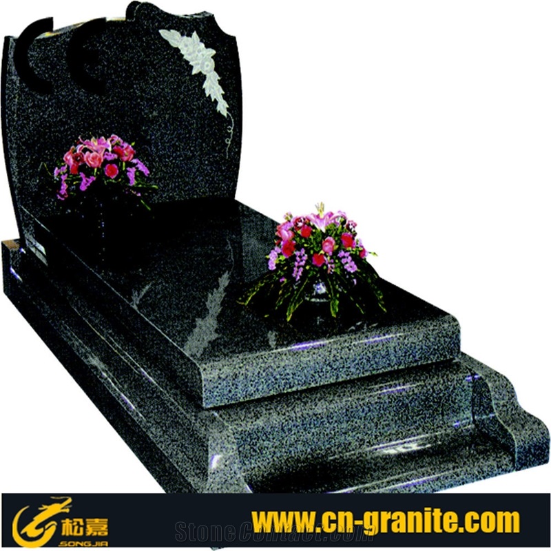 Enropean Tombstone,Cheap Price Monuments Design,Own Factory Cemetery Monuments Design,Polished Black Grey Engraved Tombstone,Headstone