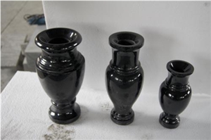 Granite Vases,Flower Holders,Monument Vases,Shanxi Black Monumental Vases