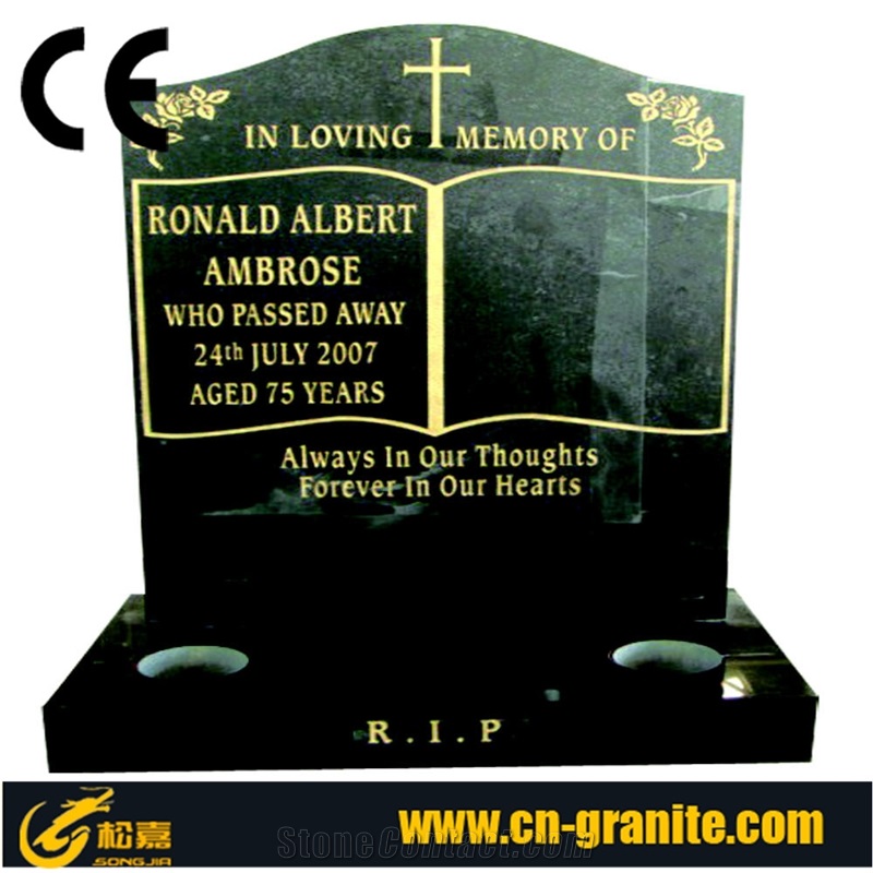 High Quality Cheapness China Shanxi Black Granite Uk Style Polished Monument Cross Tombstone Shanxi Black Granite Tombstone & Monument Cross Headstone