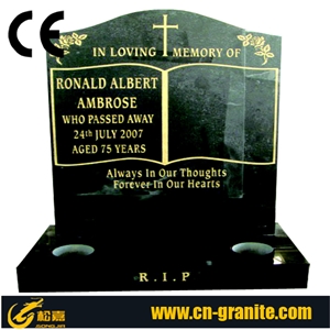 High Quality Cheapness China Shanxi Black Granite Uk Style Polished Monument Cross Tombstone Shanxi Black Granite Tombstone & Monument Cross Headstone