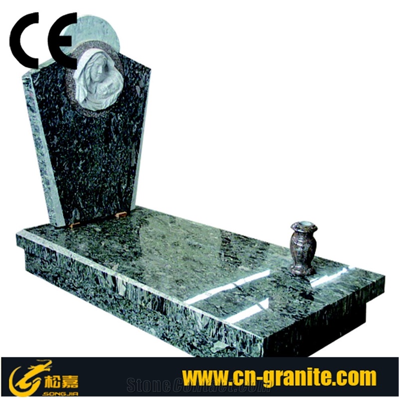 Italy Style,Cheap Price Green Polished Tombstone & Monuments,Engraved Monuments,Gravestone,High Quality Tombstone Design,Green Granite Tombstones