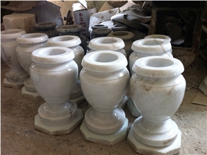 White Marble Vases,Tombstone Vases,Flower Holders, Monumental Vases