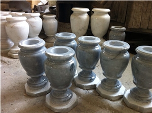 White Marble Vases,Tombstone Vases,Flower Holders, Monumental Vases