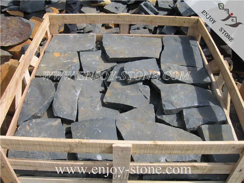 Black Basalt Natural Split Finish Pave Stone for Garden Landscaping/Walkways/Driveway/Chinese Zhangpu Black Basalt