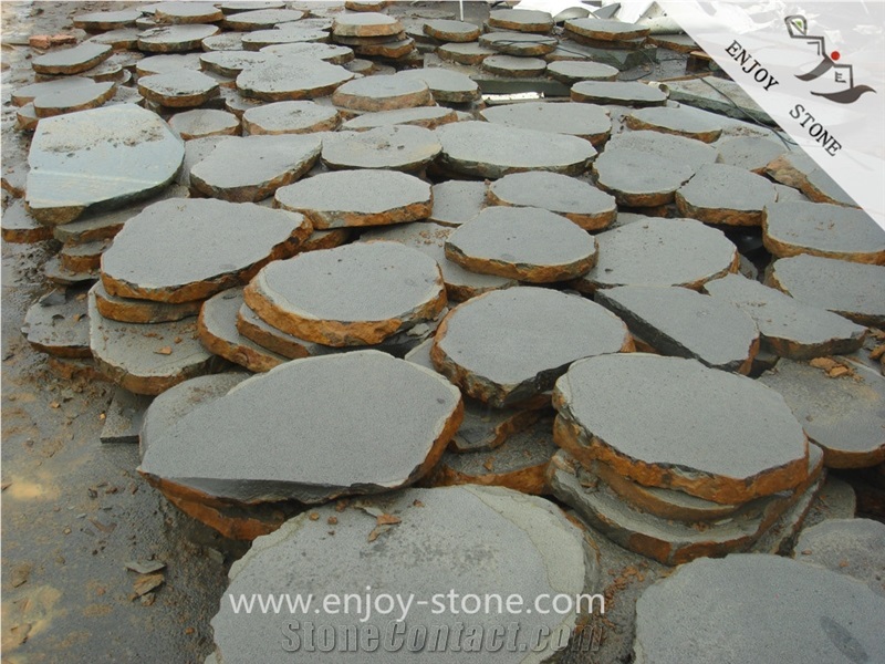 Bush Hammered Garden Step Pavements Basalt Stone/Zp Black Basalt/China Black Basalt Pavers
