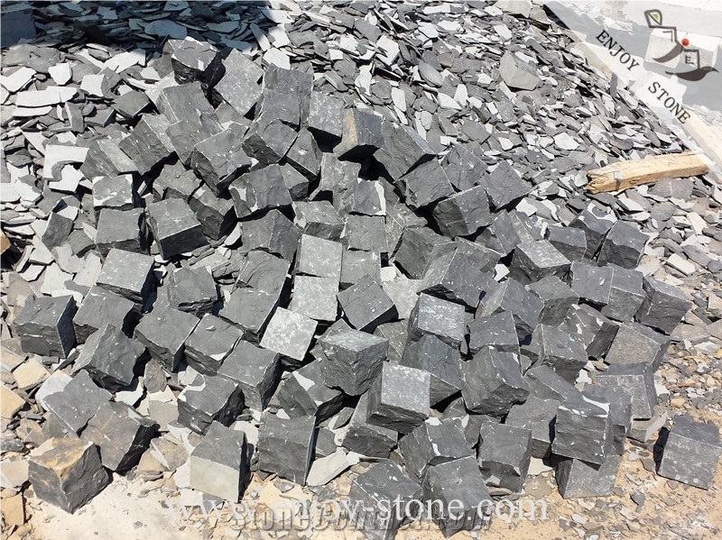 China Black Basalt/Zhangpu Black Basalt Cobble Stone for Sale/All Natural Cube Stone