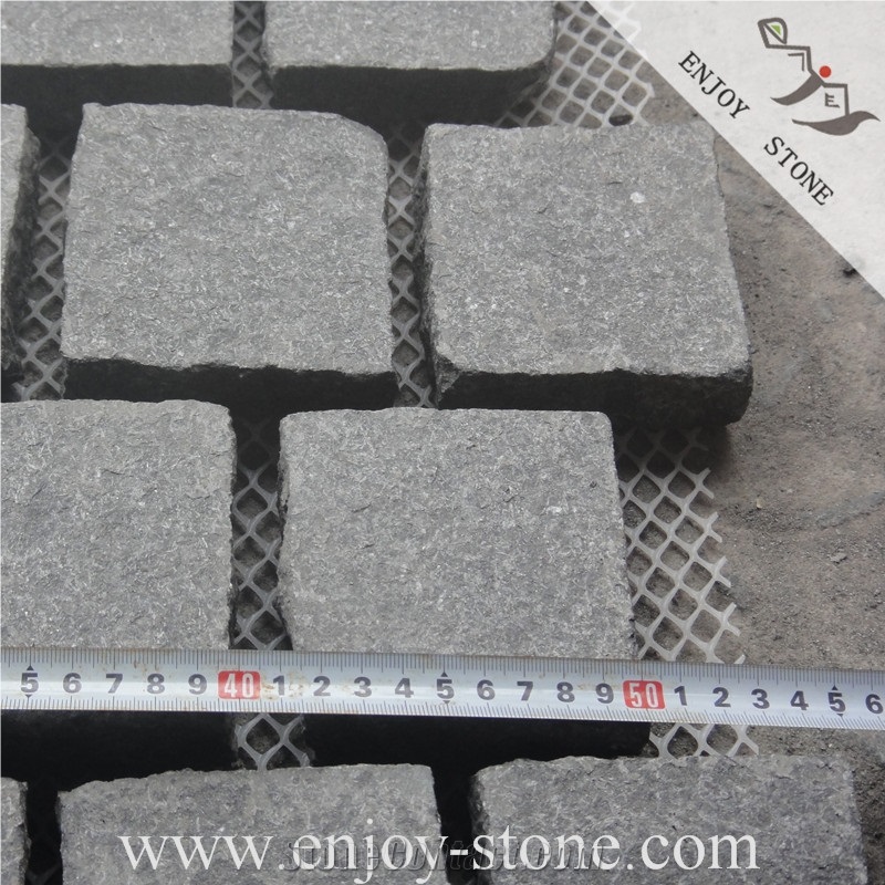 G684 Fudding Black Granite / Black Pearl Basalt / Cobblestone / Paving Stone / Cube Stone / China Black Granite or Basalt Paving Sets 