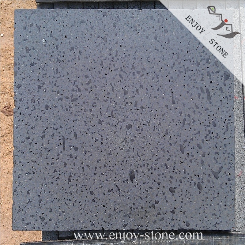 Hainan Lava Stone / Hainan Grey Medium Holes Grey Basalt / Honed Finished Cut to Size Tiles or Wall Cladding or Pavers
