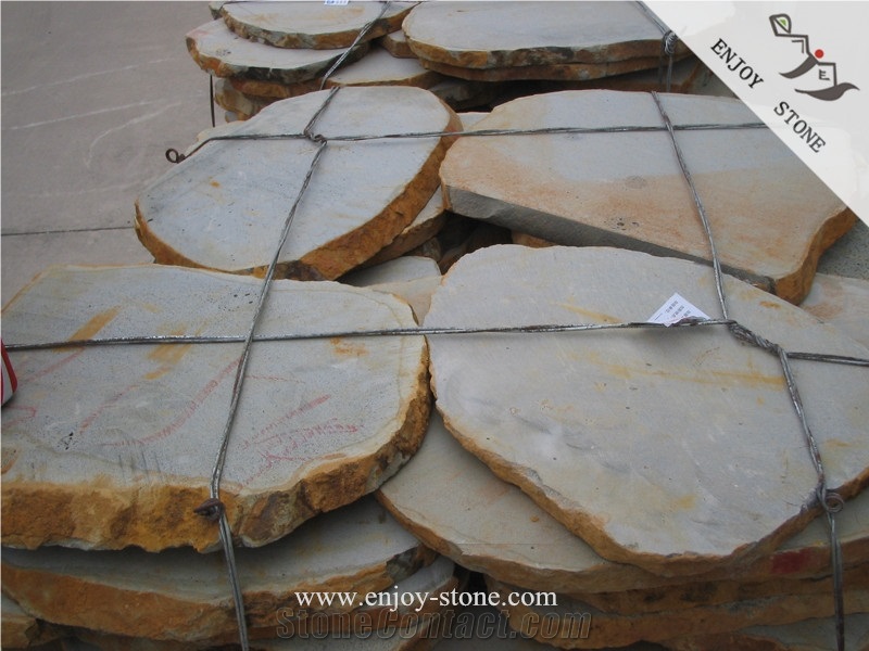 Large Crazy Paving Basalt Stone Slabs & Tiles, China Grey Basalt Slabs & Tiles
