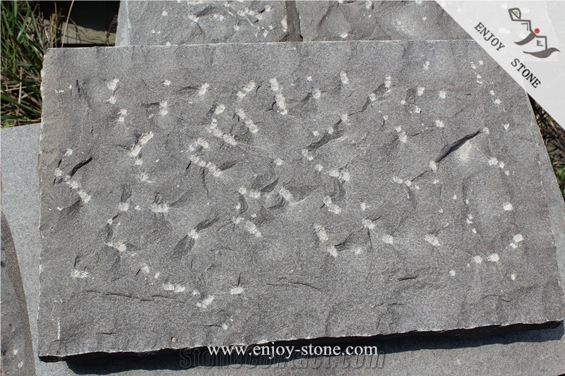 Pineapple Finish Zhangpu Black Basalt Slabs & Tiles For Wall Cladding