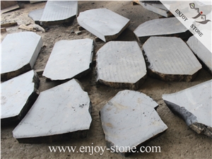 Random Zhangpu Black Basalt Flagstone/Machine cut/Sawn Cut Basalt Crazy Paver/Irregular Flagstone