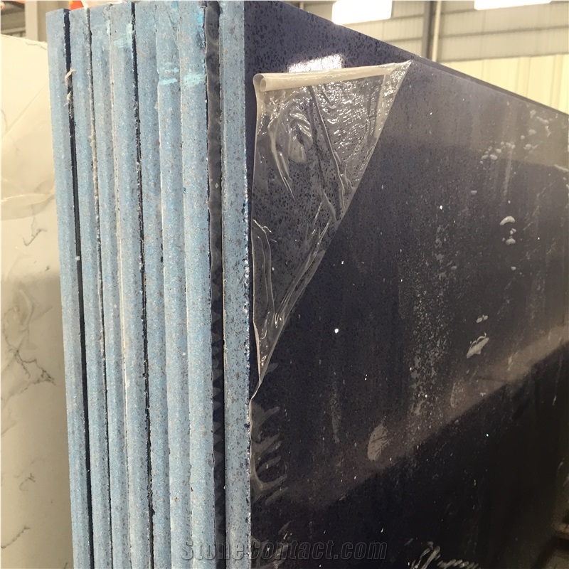 Bst Shining Blue Quartz Stone Slabs with High Gloss and Hardness Including Stain,Scratch and Water Resistance