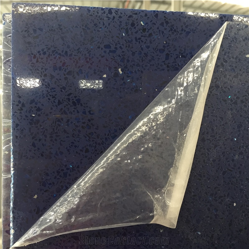 Bst Shining Blue Quartz Stone Slabs with High Gloss and Hardness Including Stain,Scratch and Water Resistance