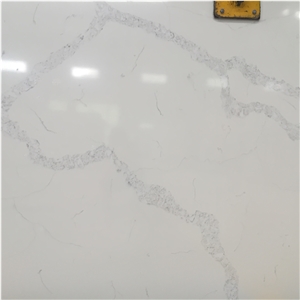 Calacatta White Quartz Stone Slab Size 3000*1400mm and 3200*1600mm for Public Buildings Like Hotel,Restaurants,Banks,Hospitals,Exhibition Halls Mainly for Kitchen Countertop and Reception Desk