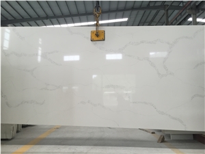 Calcutta Nuvo Quartz Stone Slab Solid Surface Thickness 2cm or 3cm with High Gloss and Hardness