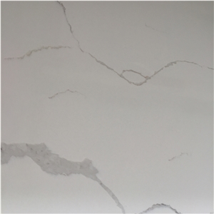 Veined Collection Calacatta White Artificial Quartz Stone Slab for Polished Solid Surface with Veined Movement Marble Like Quartz