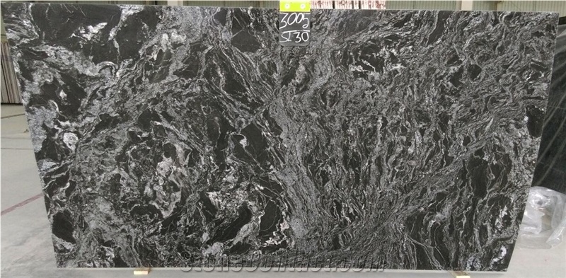 Forest Black Granite Slabs & Tiles ,Silver Paradiso Granites, India Black Granite