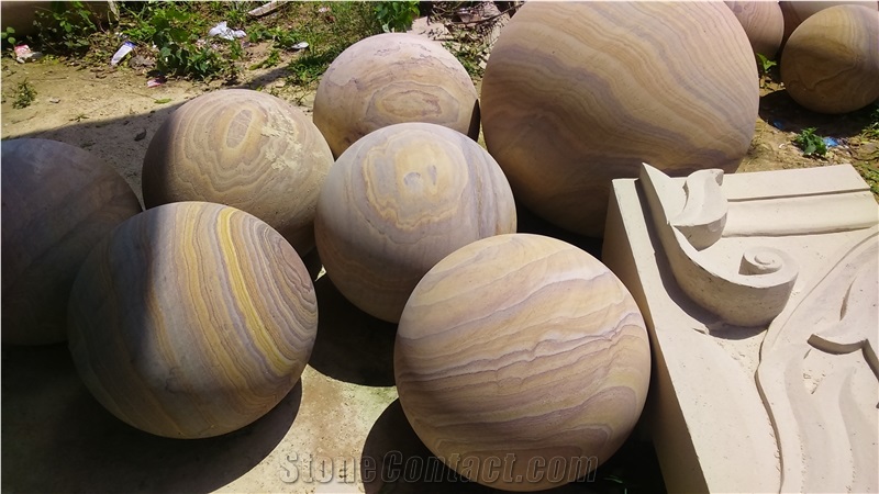 Rainbow Sandstone Ball,Sandstone Sphere,Sandstone Globe