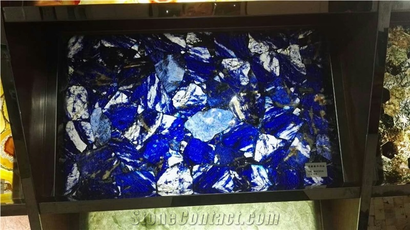 Blue Cloisonne Onyx,Transparent Dark Blue Semiprecious Stone Slabs