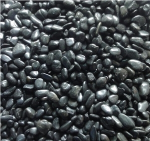 Black Decorative Polished River Pebble Stone