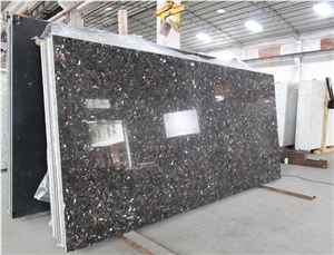 Black Quartz Slab / Quartz Floor Tiles / Quartz Stone for Kitchen Countertop / Quartz Floor Tiles