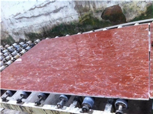 China Local Polished Rose Red Marble Floor Covering Tiles