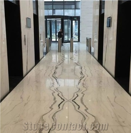China Panda White Luxurious Marble Slab For 5 Star Hotel Decoration