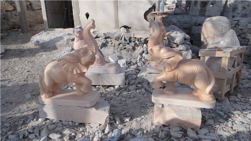Decorative Small Garden Marble Elephant Statues