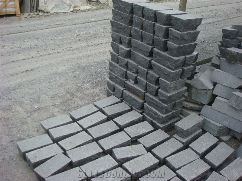 Fuding Black, China Black Pearl, G684 Granite Hexagon Cube Stone for Driveway Decoration