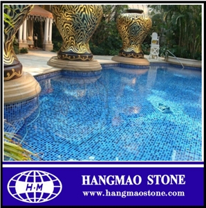 Low Price Blue Swimming Pool Mosaic Glass Tiles